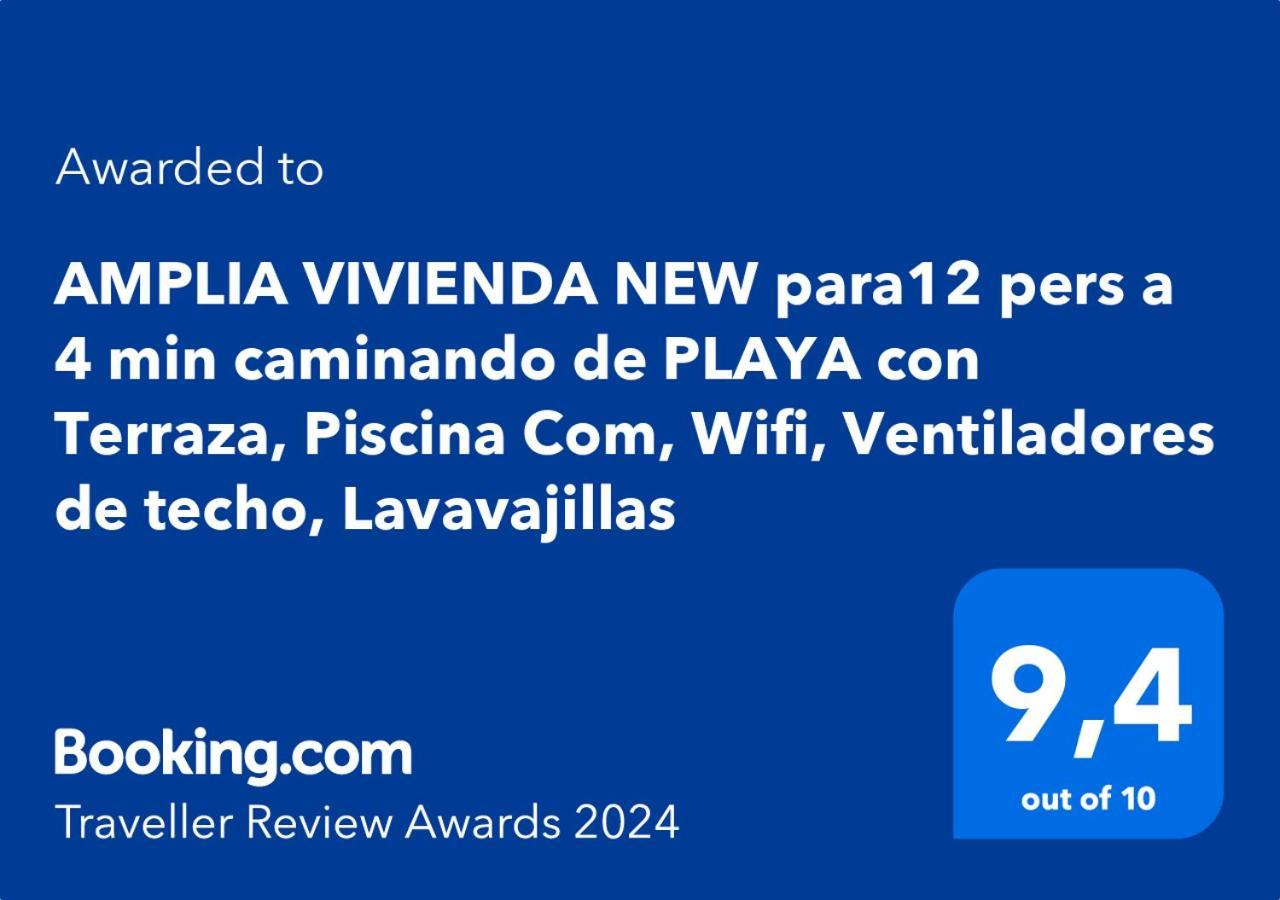 Amplia Vivienda New Para12 Pers A 4 Min Caminando De Playa Con Terraza, Piscina Com, Wifi, Ventiladores De Techo, Lavavajillas Roquetas de Mar Exterior foto