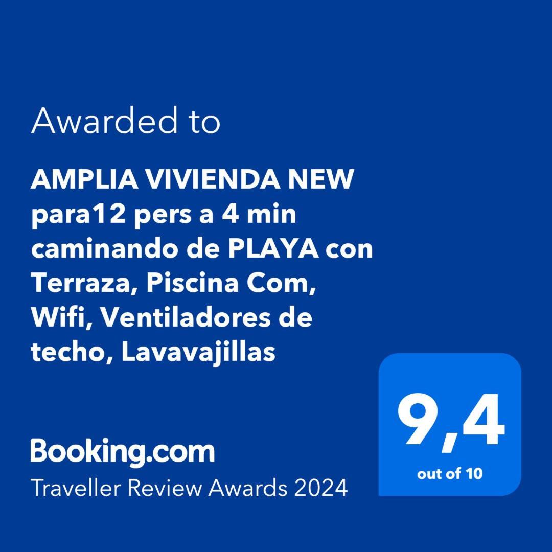Amplia Vivienda New Para12 Pers A 4 Min Caminando De Playa Con Terraza, Piscina Com, Wifi, Ventiladores De Techo, Lavavajillas Roquetas de Mar Exterior foto